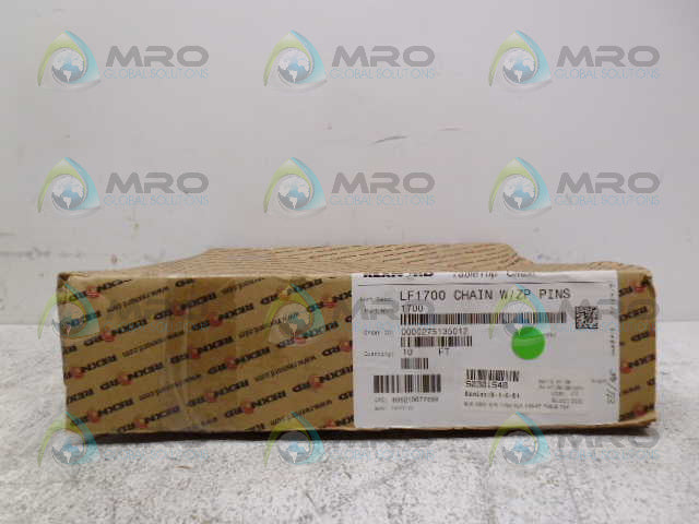 REXNORD 1700 LF1700CHAIN WITH ZP PINS TABLE TOP CHAIN 10FT *FACTORY SEALED*