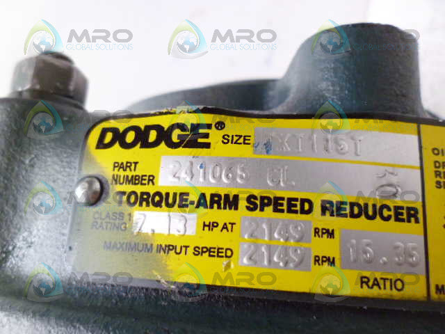 DODGE 241065 TXT115T SPEED REDUCER 7.13 HP 2149 RPM *USED*