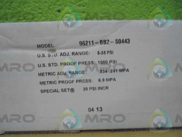 BARKSDALE 96211-BB2-S0443 PRESSURE SWITCH *NEW IN BOX*