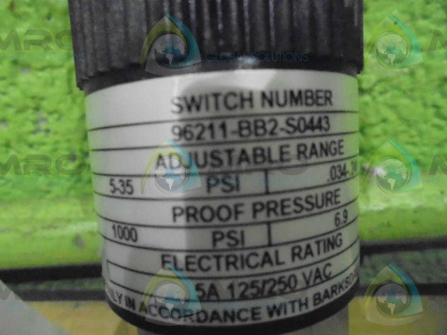 BARKSDALE 96211-BB2-S0443 PRESSURE SWITCH *NEW IN BOX*