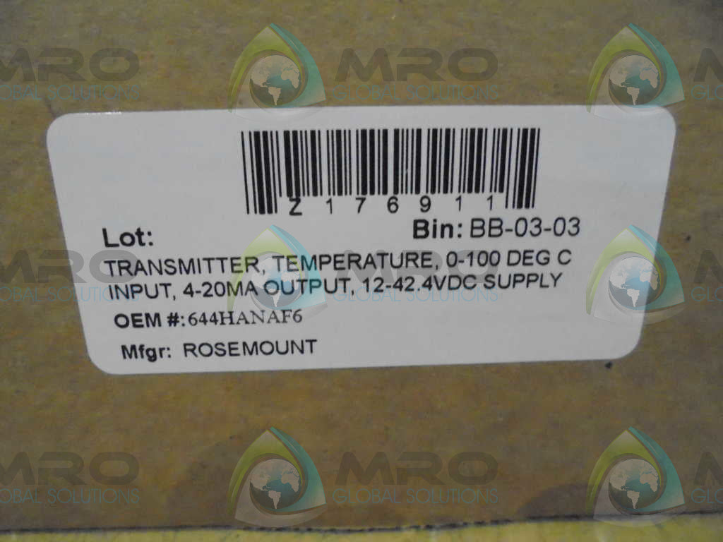 ROSEMOUNT 644HANAF6 TEMPERATURE TRANSMITTER *NEW IN BOX*