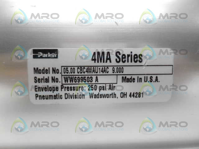 PARKER 0.500CBC4MAU14AC9.00 PNEUMATIC CYLINDER *NEW NO BOX*