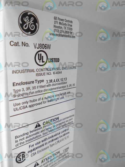 GENERAL ELECTRIC VJ806W ENCLOSER *NEW NO BOX*