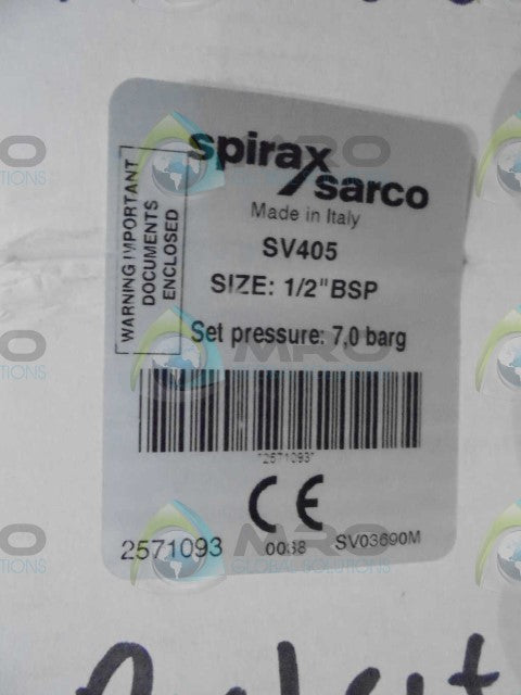 SPIRAX SARCO SV405 SAFETY VALVE 1/2" BSP *NEW IN BOX*