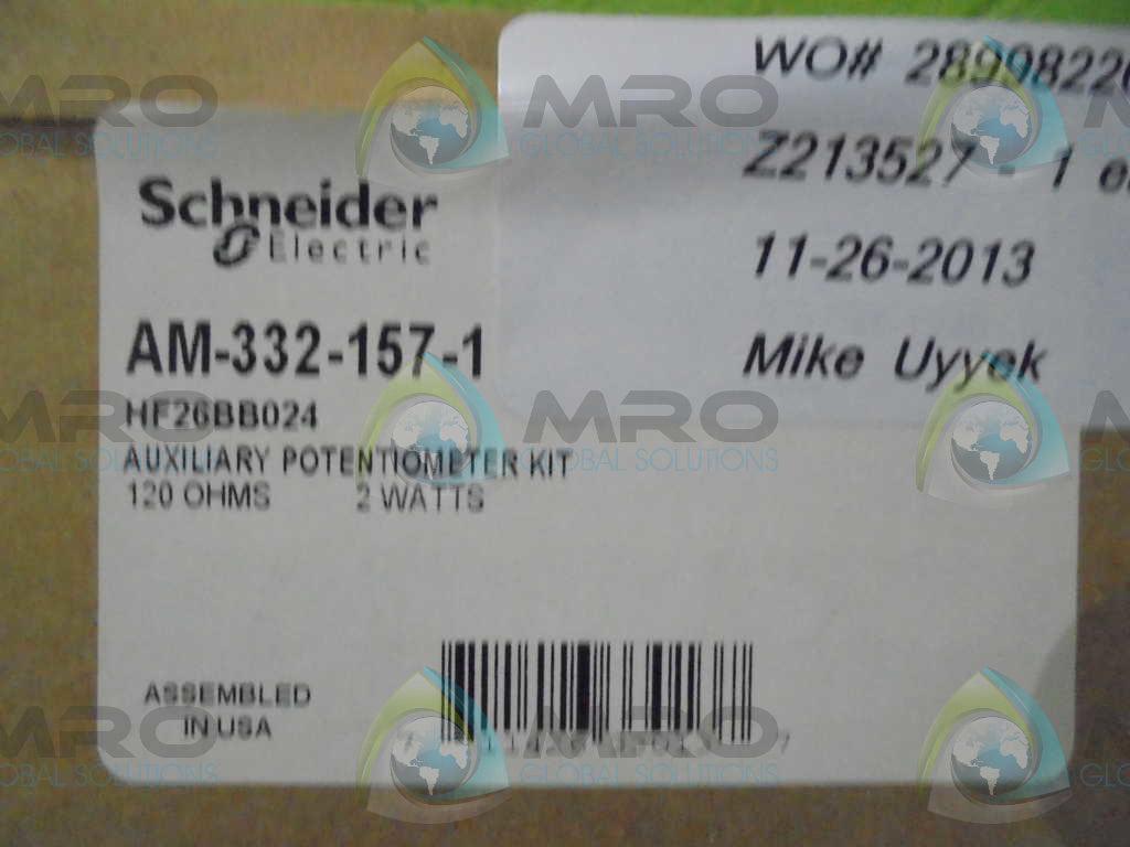 SCHNEIDER ELECTRIC AM-332-157-1 POTENTOMETER KIT *NEW IN BOX*