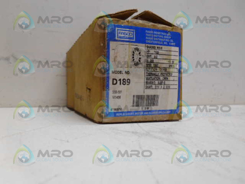 FASCO D189 MOTOR 1/20 HP 1500 RPM *NEW IN BOX*