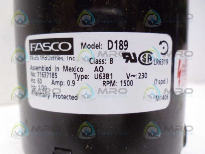 FASCO D189 MOTOR 1/20 HP 1500 RPM *NEW IN BOX*