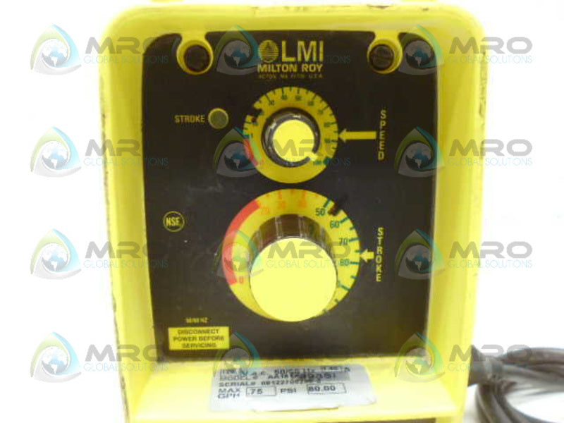 MILTON ROY AA181-393SI ELECTROMAGNETIC DOSING PUMP *USED*