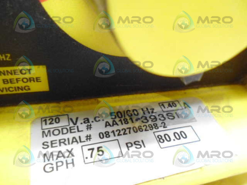 MILTON ROY AA181-393SI ELECTROMAGNETIC DOSING PUMP *USED*