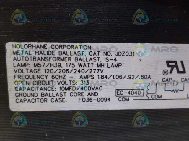 HOLOPHANE JDZ031 TRANSFORMER *NEW NO BOX*