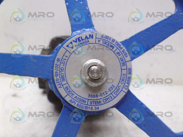 VELAN W-2074B-02TY GLOBE VALVE 1-1/2" *NEW NO BOX*