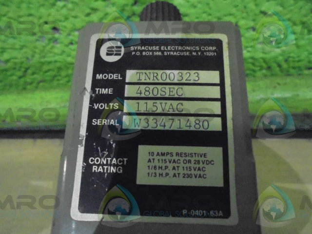 SYRACUSE TNR00323 TIME DELAY RELAY *USED*