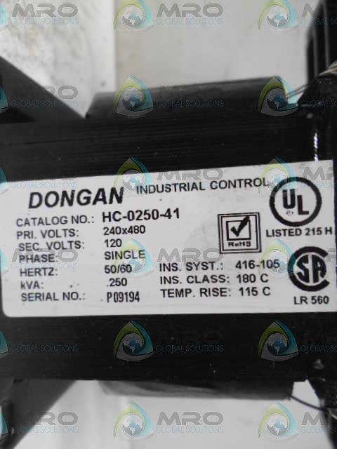 DONGAN HC-0250-41 TRANSFORMER *NEW IN BOX*