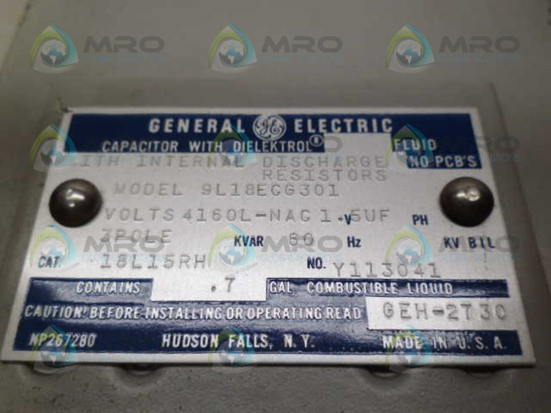 GENERAL ELECTRIC 9L18ECG301 CAPACITOR w/ DISCHARGE RESISTORS *NEW NO BOX*