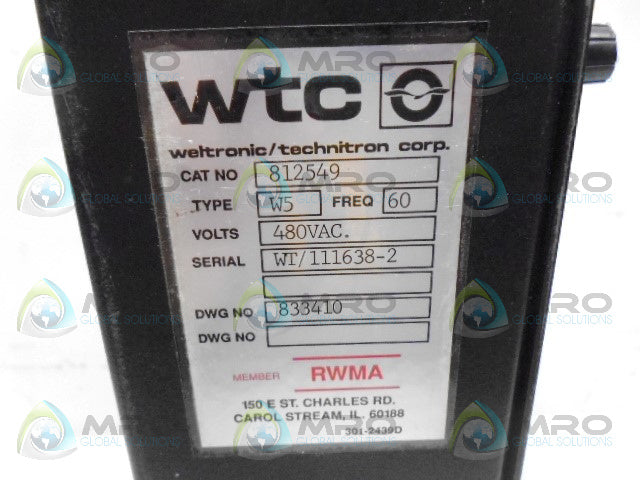 WTC 812549 WT500 WELD WELDER CONTROL OPERATOR PANEL *USED*