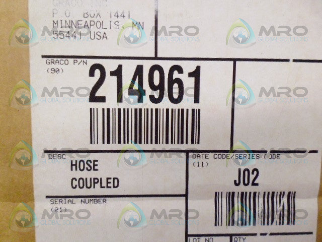 GRACO 214961 COUPLED HOSE *NEW IN BOX*
