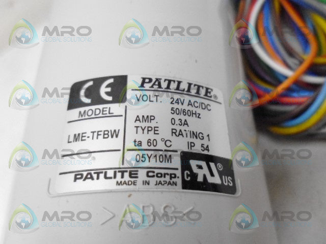 PATLITE LME-202TFBW-RG SIGNAL TOWER *NEW IN BOX*