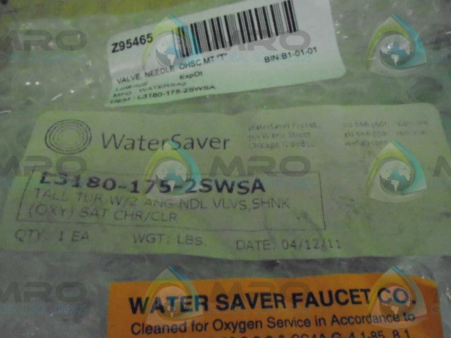 WATER SAVER L3180-175-2SWSA *NEW IN BOX*