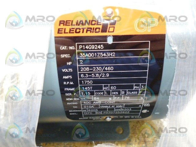 RELIANCE ELECTRIC P14G9245 2HP 1750RPM *NEW IN BOX*