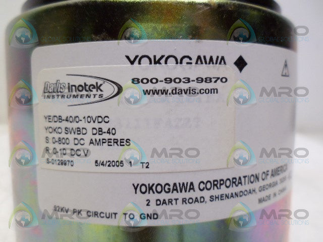 YOKOGAWA YE/DB-40/0-10VDC (REMANUFACTURED) GAUGE *NEW NO BOX*