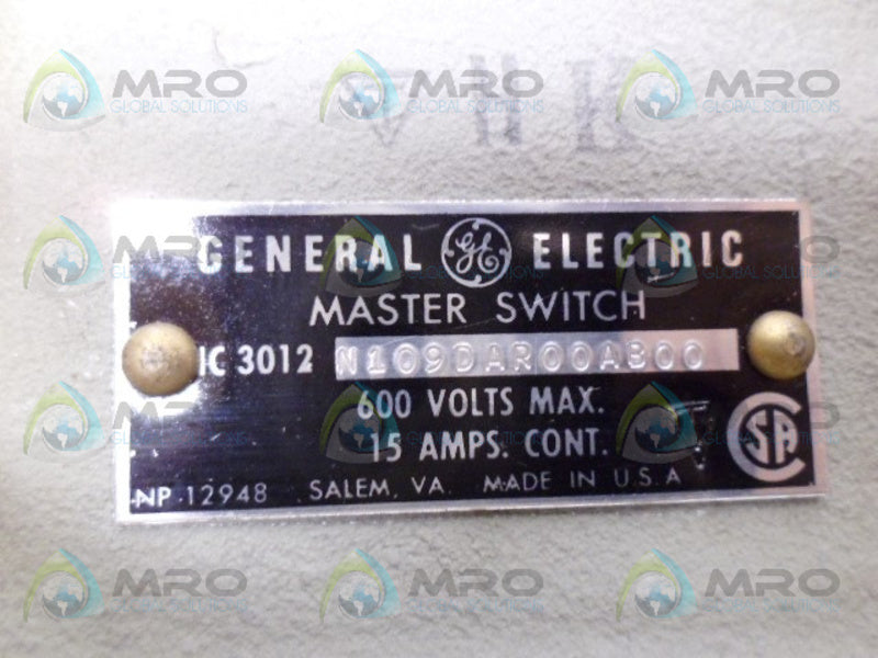 GENERAL ELECTRIC IC3012 N109DAR00AB00 (AS PICTURED) MASTERSWITCH *USED*