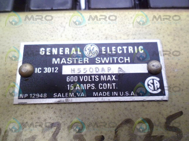 GENERAL ELECTRIC IC3012 H550DAP MASTERSWITCH *USED*