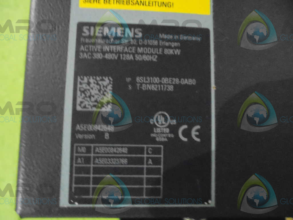 SIEMENS SINAMICS 6SL3100-0BE28-0AB0 VERSION B *NEW IN BOX*
