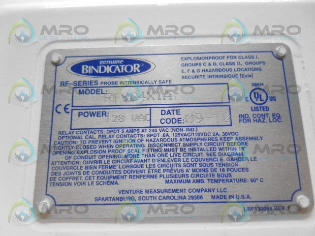 BINDICATOR RF9C4X1A *NEW NO BOX*