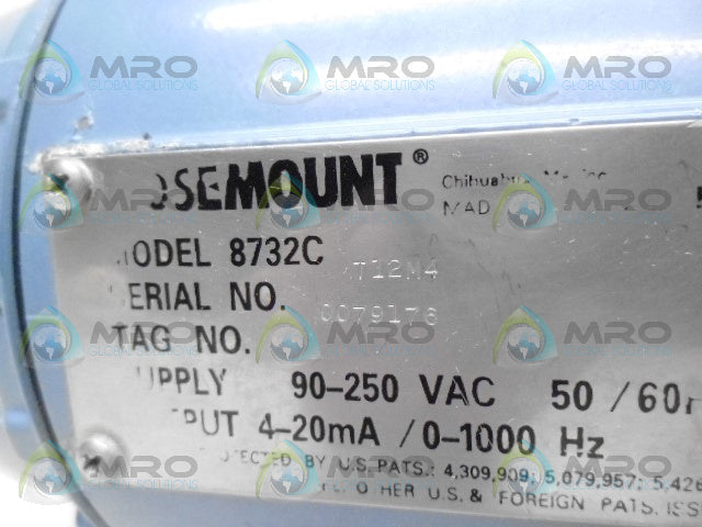 ROSEMOUNT 8732C T12M4 TRANSMITTER *USED*