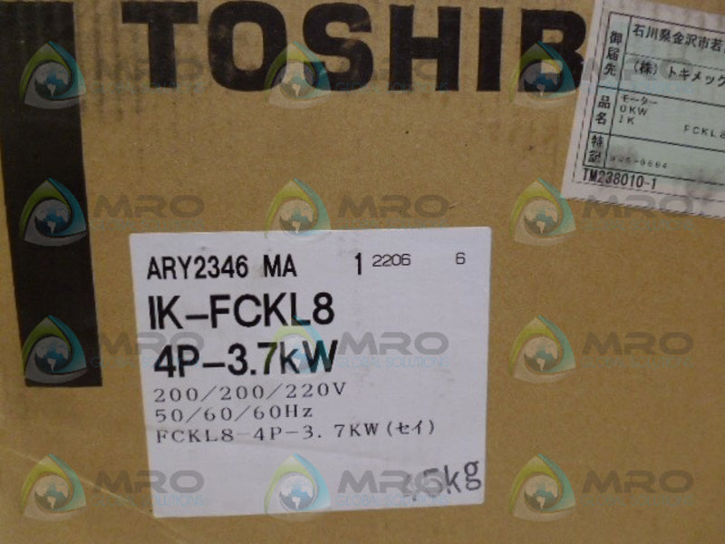 TOSHIBA IK-FCKL8 4P-3.7KW *FACTORY SEALED*