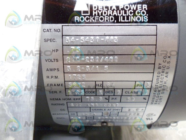 BALDOR 34-5430-883 .75HP 1725RPM MOTOR *NEW IN BOX*