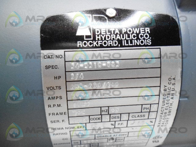 DELTA POWER 34-5310-883 3/4HP 1725RPM PUMP MOTOR *NEW NO BOX*