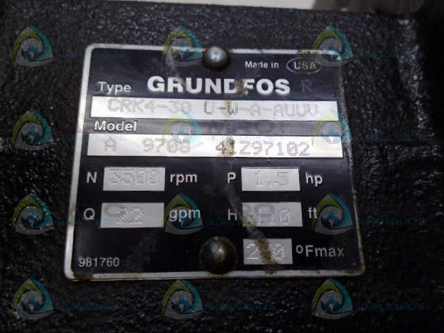 GRUNDFOS CRK430UWAAUUV PUMP *NEW NO BOX*