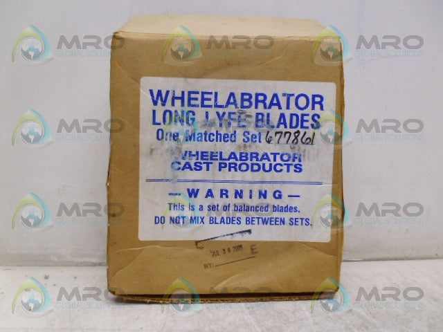 WHEELABRATOR 677861 LONG LYFE BLADES (SET OF 8) *NEW IN BOX*