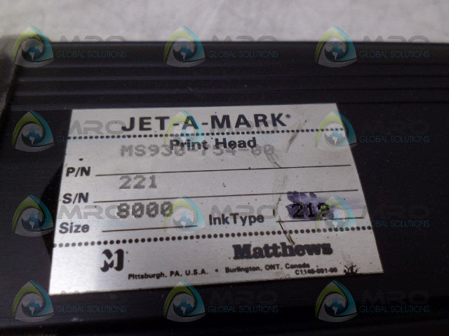 MATTHEWS MS930-754-00 PRINT HEAD *USED*