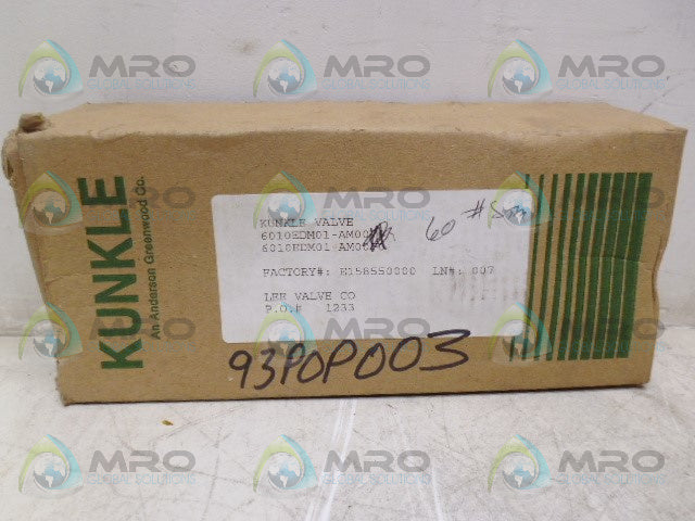 KUNKLE 6010ED01 3/4" VALVE *NEW IN BOX*