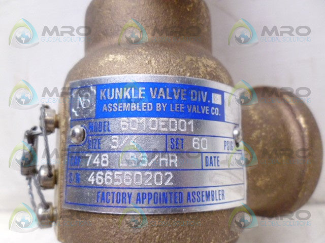 KUNKLE 6010ED01 3/4" VALVE *NEW IN BOX*