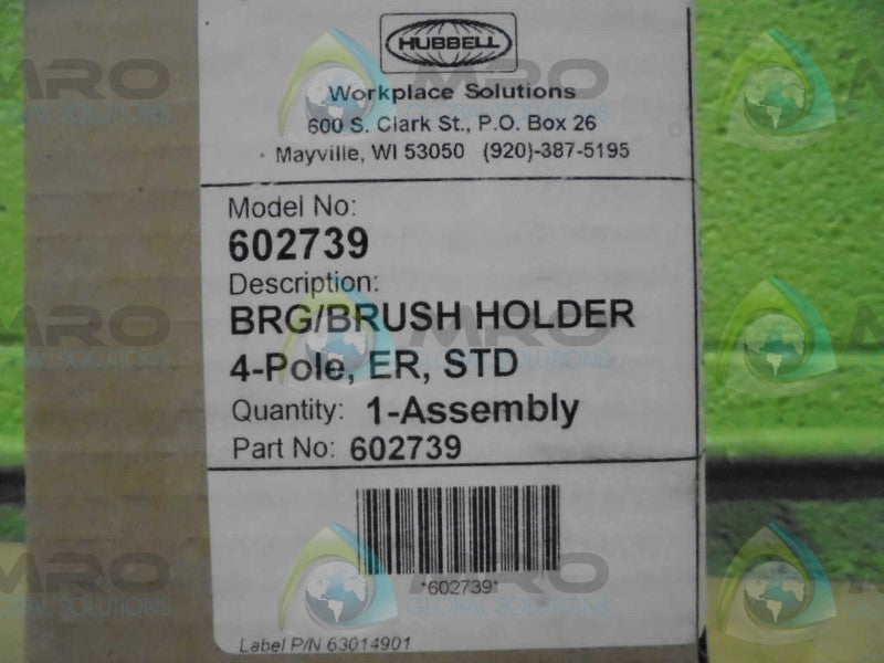 HUBBELL 602739 BRUSHHOLDER 4 POLE *FACTORY SEAL*