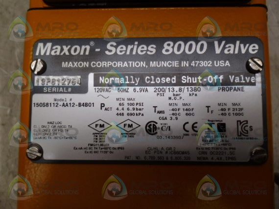 MAXON SERIES 8000 150S8112-AA12-B4B01 VALVE  NSNP