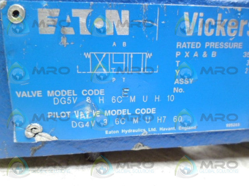 VICKERS DG5V8H6CMUH10 DIRECTIONAL VALVE (AS PICTURED) *NEW NO BOX*