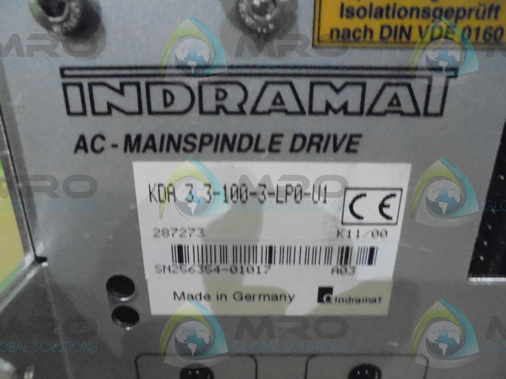 INDRAMAT KDA 3.3-100-3-LP0-U1 AC MAIN SPINDLE DRIVE *NEW IN BOX*