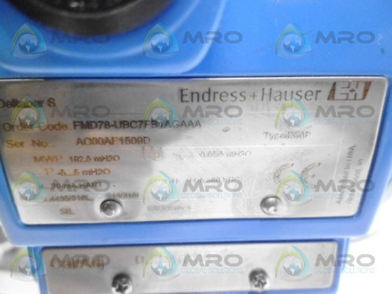 ENDRESS+HAUSER FMD78-UBC71FB1AGAAA PRESSURE TRANSMITTER *NEW NO BOX*