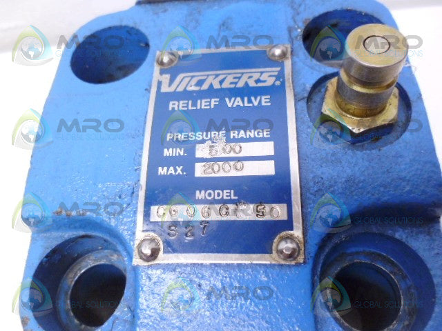VICKERS CG06C50 RELIEF VALVE *USED*