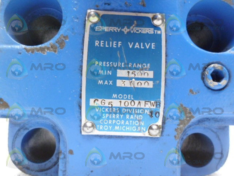 VICKERS CG5100AFWB10 RELIEF VALVE *NEW*