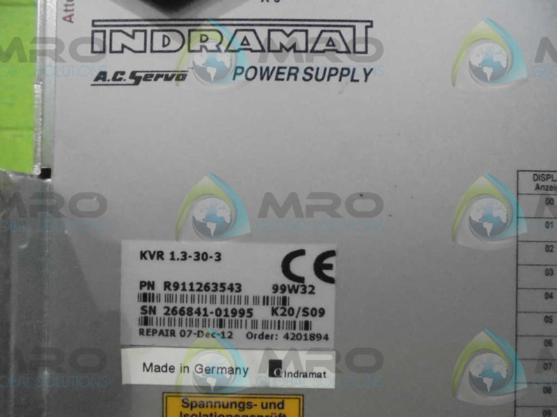 INDRAMAT KVR1.3-30-3 R911263543 * NEW *