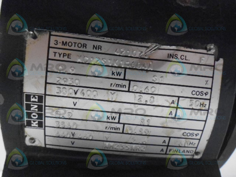 KONE MC12S1K11604A PAPER SLITTER MOTOR (REMANUFACTURED) *USED*