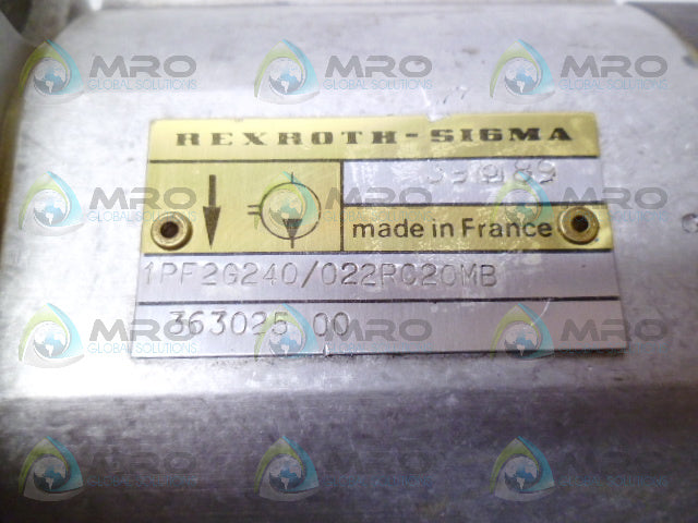 REXROTH 1PF2G240/022RC20MB HYDRAULIC PUMP *NEW NO BOX*