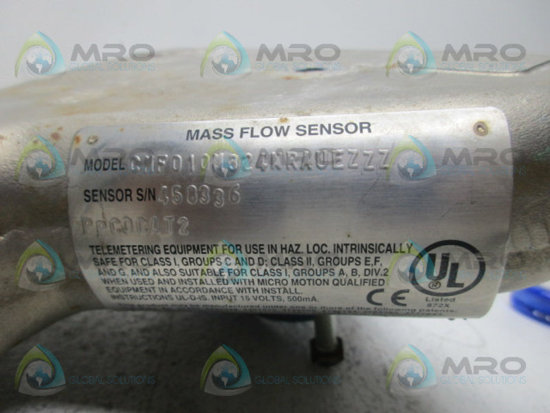 MICROMOTION CMF010M324NRAUEZZZ MASS FLOW SENSOR *USED*