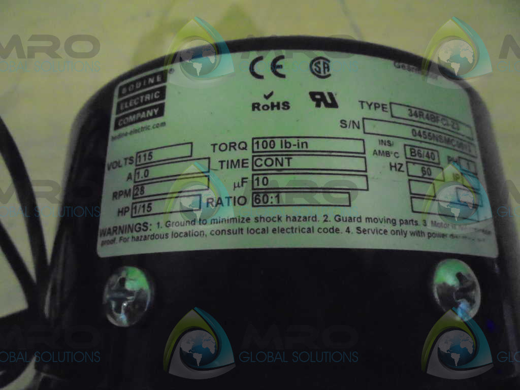 BODINE ELECTRIC CO. 34R4BFC1-Z3 *NEW NO BOX*