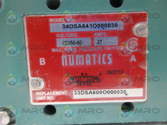 NUMATICS 34DSA641O000030 SOLENOID VALVE *NEW NO BOX*